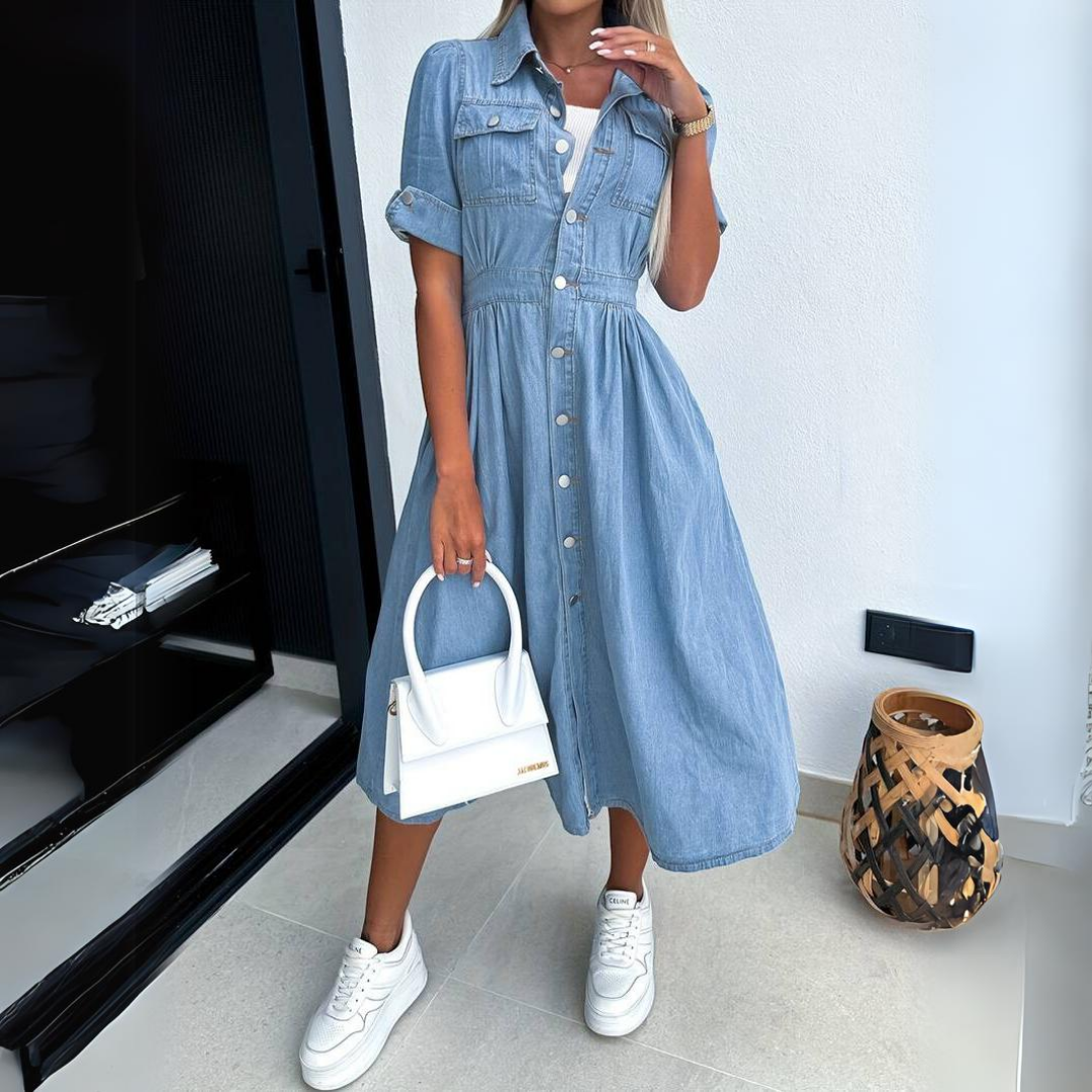 Carmen | Denim Midi Dress