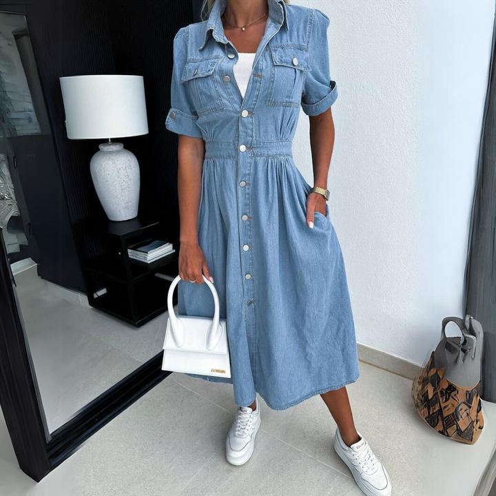 Carmen | Denim Midi Dress