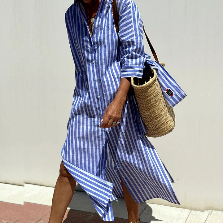 Lorna | Striped Shirt Dress