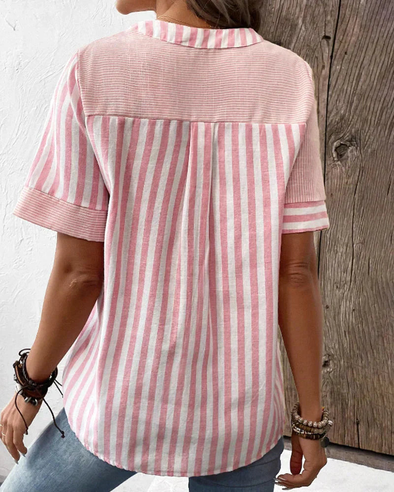 Pia | Soft Striped Blouse