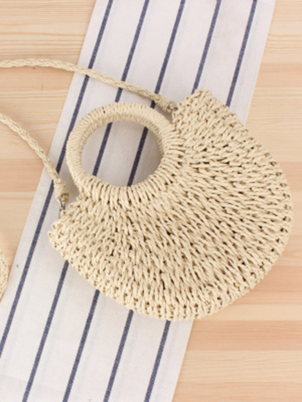 Hilda | Half Round Straw Woven Bag