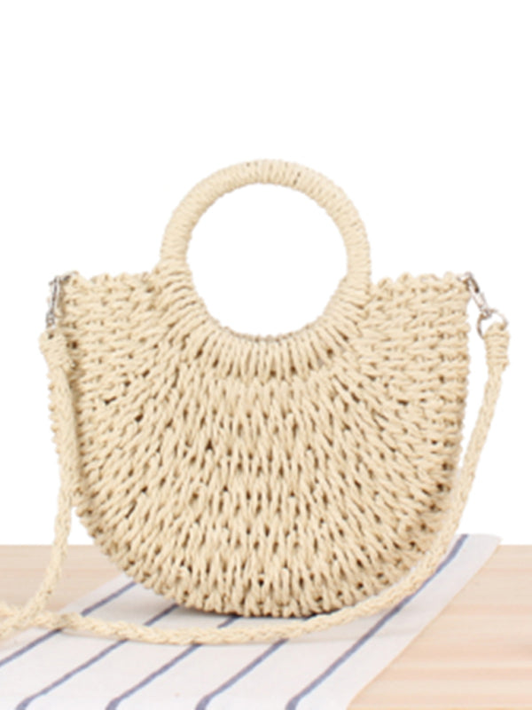 Hilda | Half Round Straw Woven Bag