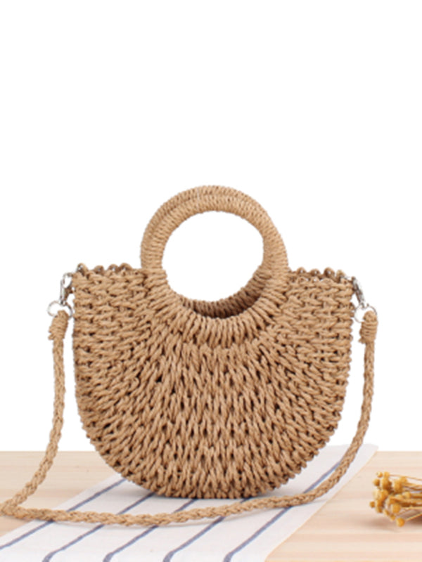 Hilda | Half Round Straw Woven Bag