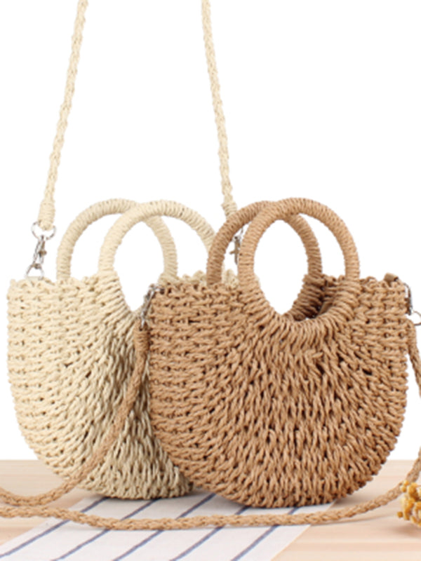 Hilda | Half Round Straw Woven Bag