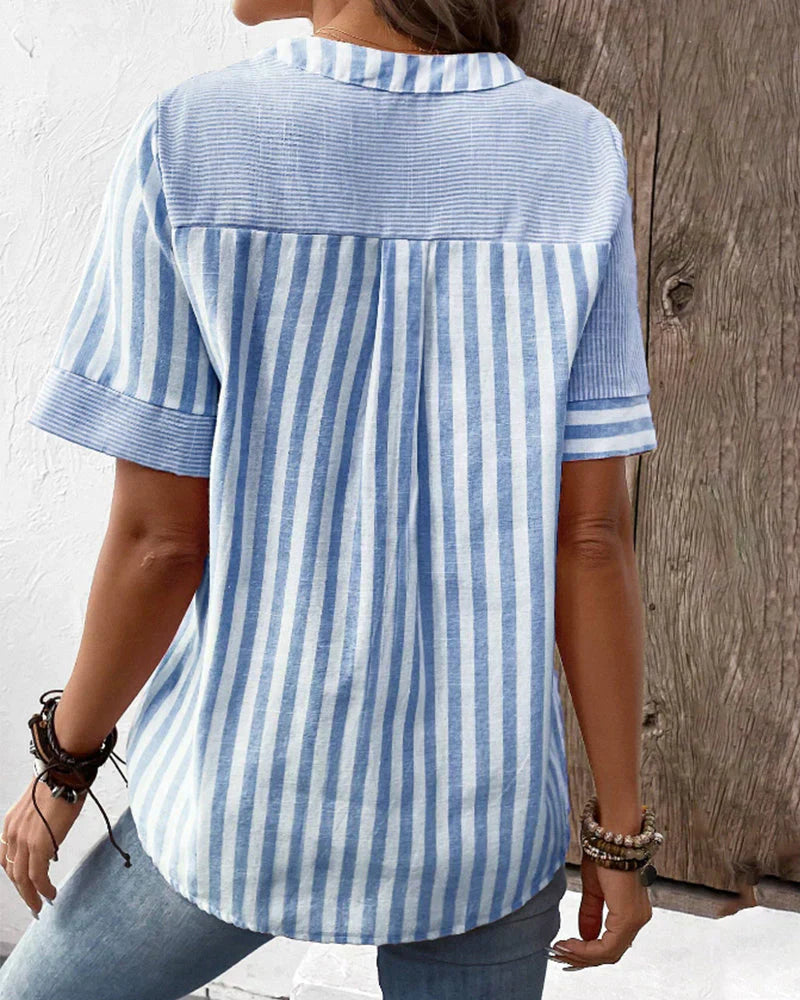 Pia | Soft Striped Blouse